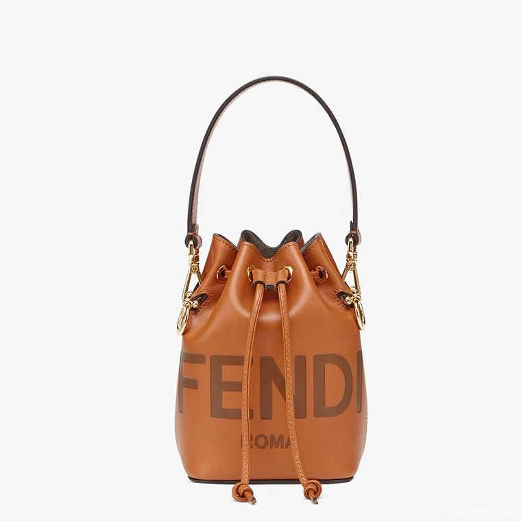 Brown Bag Mini Calf In Tresor Fendi Logo Mon Leather ROMA Bucket 0714